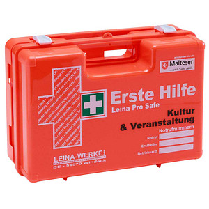 LEINA-WERKE Erste-Hilfe-Koffer Pro Safe Kultur & Veranstaltung DIN 13157 + Erweiterung orange