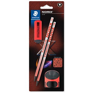 STAEDTLER Norix® Bleistifte HB silber,koralle mit Radierer, 1 Set