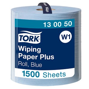 TORK Putztuchrolle Premium W1 2-lagig blau, 1.500 Blätter, 1 Rolle