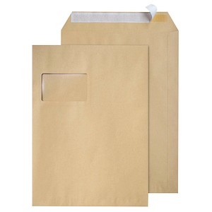 STEINMETZ Versandtaschen DIN C4 mit Fenster braun 250 St.