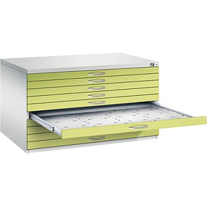 CP 7200 Planschrank clowngrün, lichtgrau 10 Schubladen 135,0 x 96,0 x 76,0 cm, 1 St.