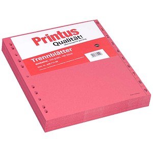 Printus Trennblätter DIN A4 0-9 dunkelrot, 250 g/qm, 100 Blatt