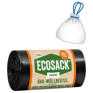 ECOSACK® Müllbeutel 35,0 l schwarz 24 µm, 12 St.