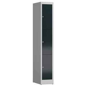 ClassiX Schließfachschrank anthrazit, lichtgrau X-520318, 3 Schließfächer 31,0 x 50,0 x 180,0 cm