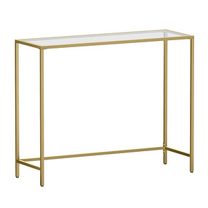 VASAGLE Konsolentisch rechteckig Glas gold 100,0 x 35,0 x 80,0 cm, 1 St.