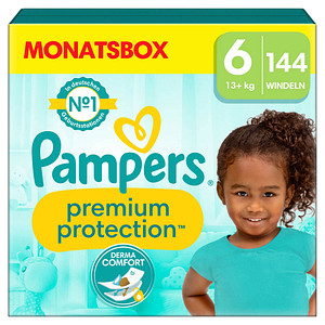 Pampers® Windeln Monatsbox premium protection™ Größe Gr.6 (13+ kg) für Kids und Teens (4-12 Jahre), 144 St.