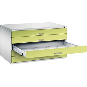 CP 7200 Planschrank clowngrün, lichtgrau 5 Schubladen 135,0 x 96,0 x 76,0 cm, 1 St.