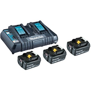 makita Werkzeugakkus mit Schnellladegerät Power Source Kit Lithium-Ionen 3x 5,0 Ah