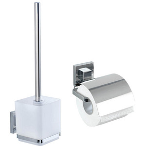 WENKO WC-Garnitur Quadro silber Metall