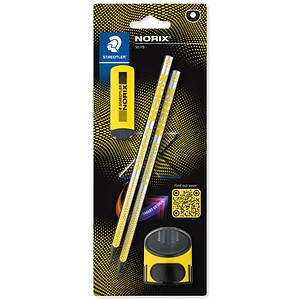 STAEDTLER Norix® Bleistifte HB silber,gelb mit Radierer, 1 Set