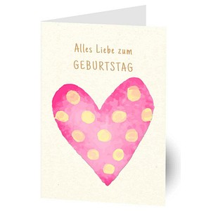 LUMA Geburtstagskarte Herz LU2847 DIN B6, 1 St.