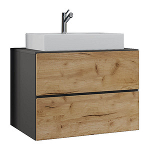 VCM my bath Badmöbel-Set 2-teilig Lendas S 915287 honig-eiche, anthrazit 81,0 x 46,0 x 69,0 cm