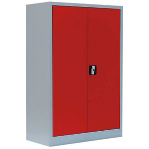 LÜLLMANN Stahlschrank 530324 feuerrot, lichtgrau 2 Fachböden 92,5 x 42,2 x 120,0 cm, aufgebaut, 1 St.