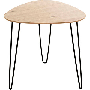 HAKU Möbel Beistelltisch dreieckig MDF-Platte eiche 48,0 x 48,0 x 48,0 cm, 1 St.