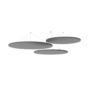HAMMERBACHER Akustikpaneele Decke rund, grau 80,0 / 100,0 / 120,0 x 80,0 / 100,0 / 120,0 cm, 3 St.