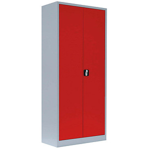 LÜLLMANN Stahlschrank 530334 feuerrot, lichtgrau 4 Fachböden 80,0 x 38,3 x 180,0 cm, aufgebaut, 1 St.