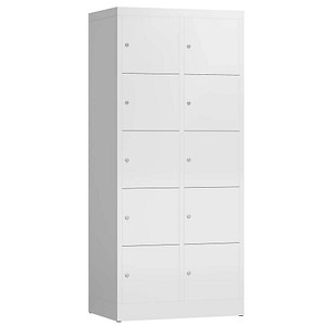 ClassiX Schließfachschrank signalweiß X-523527, 10 Schließfächer 80,0 x 50,0 x 180,0 cm