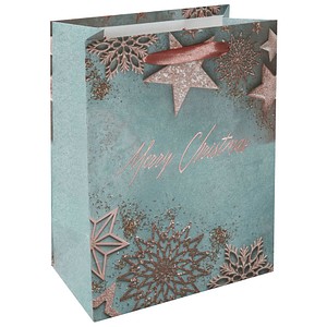 SIGEL Geschenktüten Glamorous Christmas blau 18,0 x 23,0 cm, 5 St.