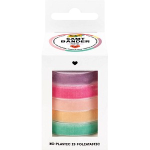 folia Geschenkband PASTELL samtig champagner, rosa, lila, hellblau, hellgrün 10,0 mm x 2,0 m