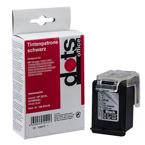 dots  schwarz Druckerpatrone kompatibel zu HP 301XL (CH563EE)