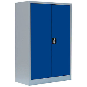 LÜLLMANN Stahlschrank 530321 enzianblau, lichtgrau 2 Fachböden 92,5 x 42,2 x 120,0 cm, aufgebaut, 1 St.
