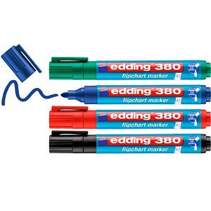 edding 380 Flipchart-Marker farbsortiert 1,5 - 3,0 mm, 4 St.