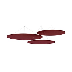 HAMMERBACHER Akustikpaneele Decke rund, rot 80,0 / 100,0 / 120,0 x 80,0 / 100,0 / 120,0 cm, 3 St.