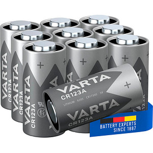 VARTA Batterien CR123A Lithium Fotobatterie 3,0 V, 10 St.