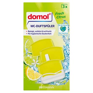 domol Fresh Citrus WC-Duftspüler Zitrone, Limette, Orange, 3x 55,0 ml
