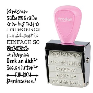trodat Creative Mini Motivstempel Nette Botschaften 30 x 5 mm, 1 St.