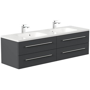 POSSEIK Waschbecken mit Unterschrank GEANT 160 grafit 160,0 x 49,6 x 44,0 cm