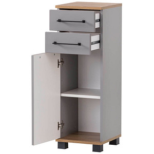 MÖBELPARTNER Badschrank Jelda 154217 platingrau, eiche-landhaus 30,3 x 32,6 x 88,1 cm