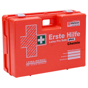 LEINA-WERKE Erste-Hilfe-Koffer Pro Safe plus Chemie DIN 13169 + Erweiterung orange