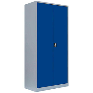 LÜLLMANN Stahlschrank 530341 enzianblau, lichtgrau 4 Fachböden 92,5 x 42,2 x 195,0 cm, aufgebaut, 1 St.