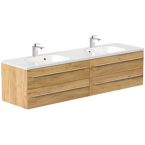 POSSEIK Waschbecken mit Unterschrank GEANT 180 eiche gold 180,0 x 49,6 x 44,0 cm