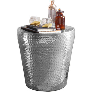 WOHNLING Beistelltisch rund Aluminium silber 41,0 x 41,0 x 41,0 cm, 1 St.