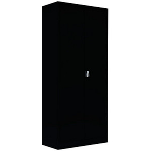 LÜLLMANN Stahlschrank 530339 tiefschwarz 4 Fachböden 80,0 x 38,3 x 180,0 cm, aufgebaut, 1 St.
