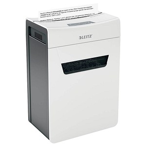 LEITZ IQ 6M Protect Premium Aktenvernichter mit Partikelschnitt P-5, 2 x 15 mm, bis 6 Blatt, weiß