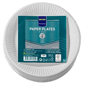 METRO PROFESSIONAL Pappteller weiß Ø 18,0 cm, 100 St.