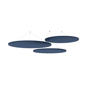 HAMMERBACHER Akustikpaneele Decke rund, blau 80,0 / 100,0 / 120,0 x 80,0 / 100,0 / 120,0 cm, 3 St.