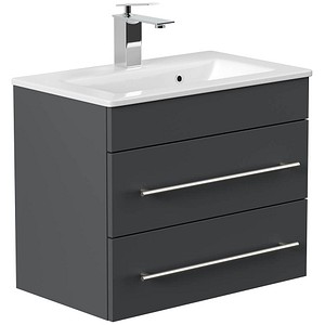 POSSEIK Waschbecken mit Unterschrank PORTUS SLIMLINE 600 grafit 60,0 x 36,0 x 49,6 cm