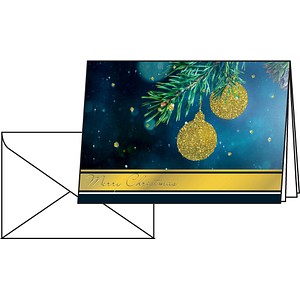 SIGEL Weihnachtskarten Golden Glitter DS065 DIN A6, 10 St.