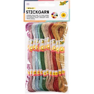 folia Garn METALLIC zum Sticken glänzend mehrfarbig 1,0 mm x 8,0 m