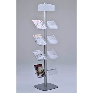 update displays Prospektständer Free silber DIN A4 8 Fächer 47,0 x 45,0 x 192,0 cm, 1 St.