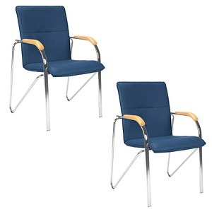 Nowy Styl Besucherstühle Samba blau Kunstleder, 2 St.