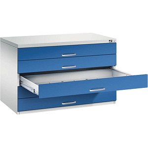 CP 7100 Planschrank lichtgrau, enzianblau 5 Schubladen 110,0 x 76,5 x 76,0 cm, 1 St.