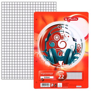 herlitz Ringbucheinlagen A4 kariert, 50 Blätter