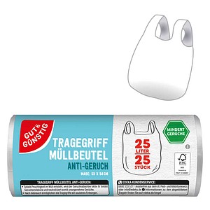 GUT&GÜNSTIG Müllbeutel ANTI-GERUCH 25,0 l transparent, 25 St.