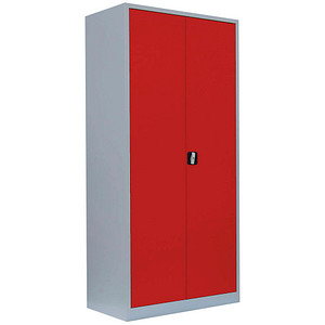 LÜLLMANN Stahlschrank 530354 feuerrot, lichtgrau 4 Fachböden 92,5 x 50,0 x 195,0 cm, aufgebaut, 1 St.