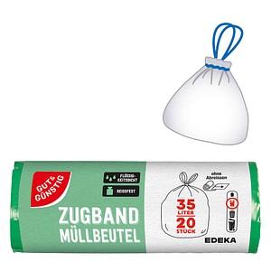 GUT&GÜNSTIG Müllbeutel 35,0 l grün, 20 St.